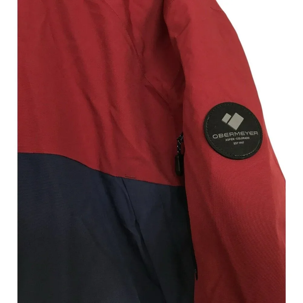 Obermeyer Ski Jacket Mens Size Medium M Cirque Red Blue Snowboarding Hooded $349